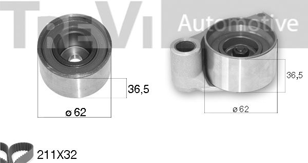 TREVI AUTOMOTIVE Комплект ремня ГРМ KD1402